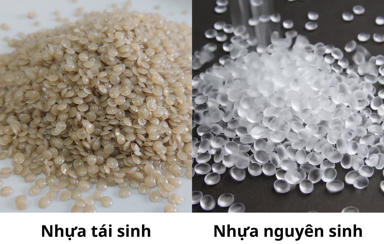 Comparison of recycled plastic and virgin plastic