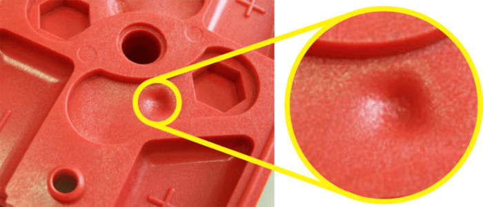 sink marks on injection molded plastic products